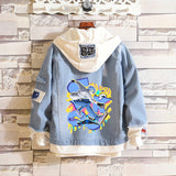Comic Denim Jacket Men's and Women's Fashion Large Size Coat