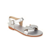 Flat Dress Sandals Summer Square Heel Retro Round Toe Large Size Hollow Buckle Casual Sandals