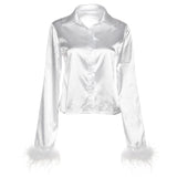 Music Festivals Rave Outfits Girls Tops Winter Women's Clothing Fashion Slim T-shirt for Women