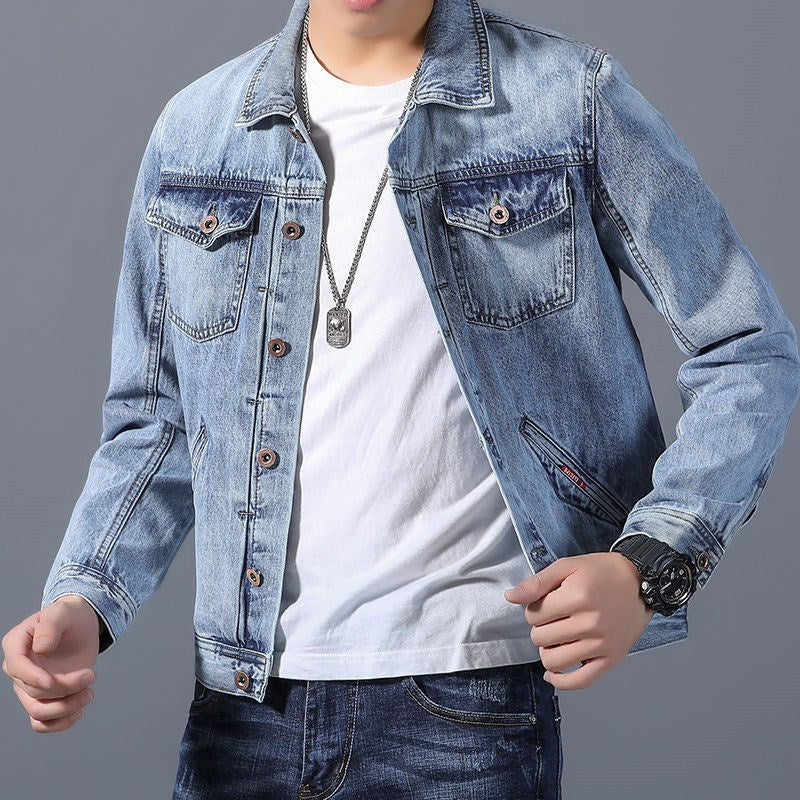 Men Denim Jacket Men's Casual Loose Spring Men's