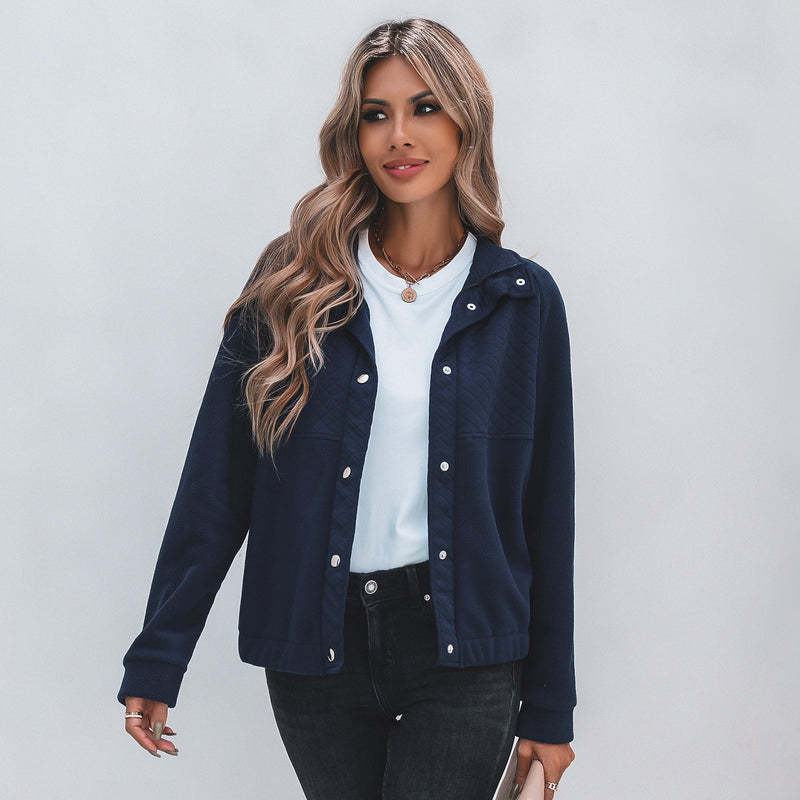 Women Fall Outfits Turtleneck Jacket Women Autumn and Winter Loose-Fitting Short Coat