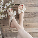 Women Open Toe Sandals Flats Summer Bowknot Fashion Outerwear Flat Heel Sandals