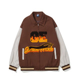 Baby Blue Varsity Jacket Loose Thin Men and Women Baseball Uniform Letter Embroidery