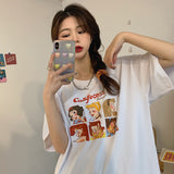 Preppy Aestitic T Shirt Short-Sleeved T-shirt Women's Loose Top
