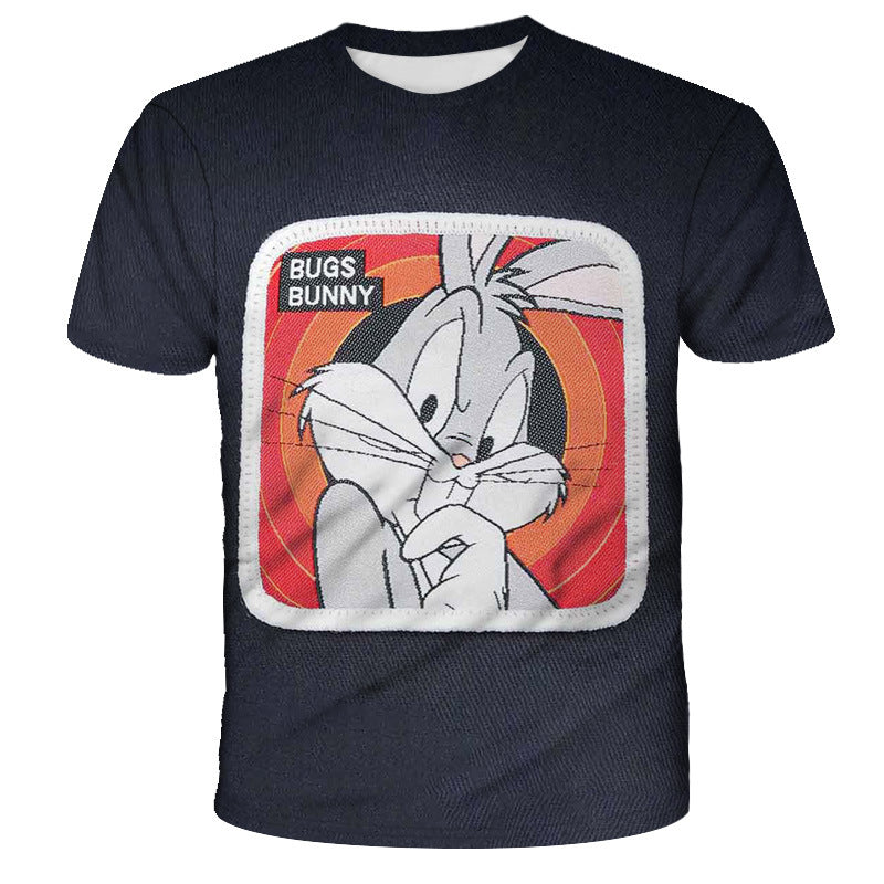 Bugs Bunny Shirt Fashion Short Sleeve Printed Cartoon