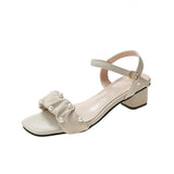 Nude Block Heel Peep Toe Sandals