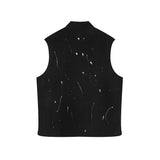 Mens Fall Outfits Hand Painted Graffiti Vest Jacket High Street Hip Hop Rapper Vest Men and Women