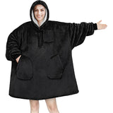 Hoodies Blankets Autumn and Winter Solid Color Plaid Lazy Blanket Multi-Pocket Leisure