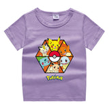 Children Pokemon Pikachu T Shirt Children Summer Clothing Short Sleeve T-shirt Male