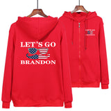 Let'S Go Brandon Hoodie English Letter Pattern Men And Women Hooded Zipper Sweatshirt