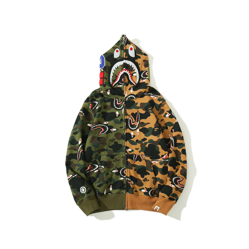 Bape Military Hoodie Men And Women Hooded Cardigan Sweater