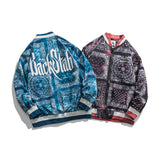 Baby Blue Varsity Jacket Spring Men's Jacket Printed Baseball Uniform
