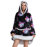 Hoodies Blankets Lengthen and Thicken Homewear Pajamas Flannel