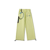 Man Fall Outfits Cargo Pants Autumn and Winter Solid Color Ribbon Straight Casual Pants Overalls Ankle-Tied Trousers