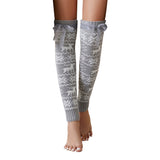 Winter Chunky Cable Thick Knit Thigh High Socks Long Stockings Boot Christmas Elk Tube Socks Bunching Socks Woolen Yarn Socks
