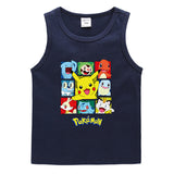 Children Pokemon Pikachu T Shirt Summer Casual Solid Color