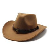 Cowboy Hats Western Cowboy Hat Woolen Jazz Top Hat Male Ladies' National Style Broad-Brimmed Hat