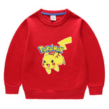 Children Pokemon Pikachu Hoodie Men and Women Baby Cotton Top