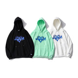 Mens Fall Outfits Letter Graffiti Hooded Sweater Casual Loose Student Sports Hoodie