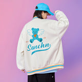 The Bears Varsity Jacket Baseball Uniform Jacket Men's Autumn Loose Bear Embroidery Top Couple Jacket