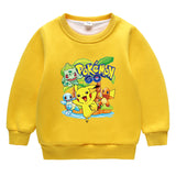 Children Pokemon Pikachu Hoodie Brushed Hoody Double Layer Thickened