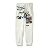 Kanye West Sunday Service Pant Graffiti Printing Vintage Sweatpants Ankle Banded Pants Loose