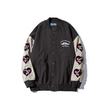 Baby Blue Varsity Jacket Baggy Coat Men's and Women's Jacket Autumn Baseball Uniform