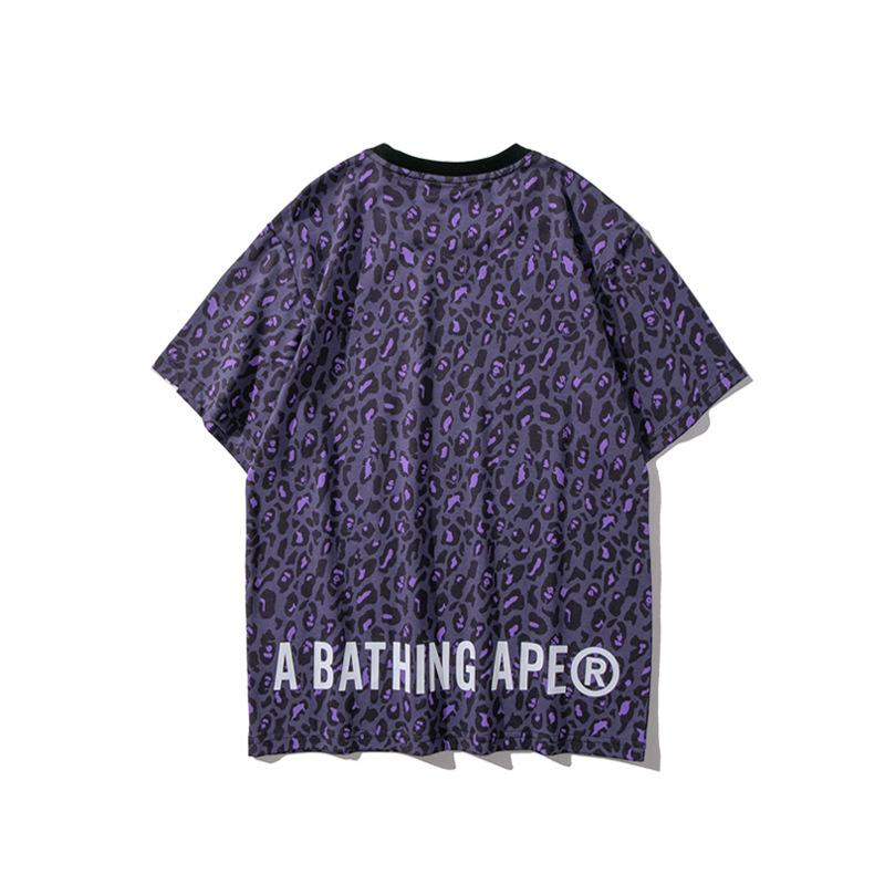Shark Print T Shirt Spring/Summer Camouflage Leopard Print Short Sleeve T-Shirt