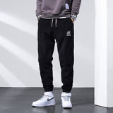 Mens Corduroy Pants Fleece-Lined Thickened Casual Pants Men's Loose Tappered Waffle Warm-Keeping Pants