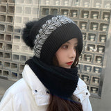 Women Winter Hats Women's Woolen Cap Scarf Hat Autumn and Winter