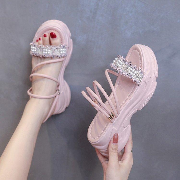 Women Open Toe Sandals Flats Summer Fashion Platform Sandals