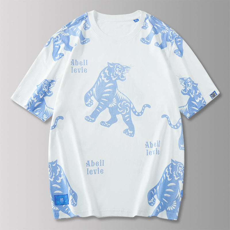 Zodiac Shirts Fashion Brand Men's Short-Sleeved T-shirt with round Neck Men's Summer