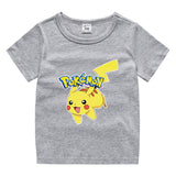Children Pokemon Pikachu T Shirt Cotton Short Sleeve round Neck T-shirt Casual Sports
