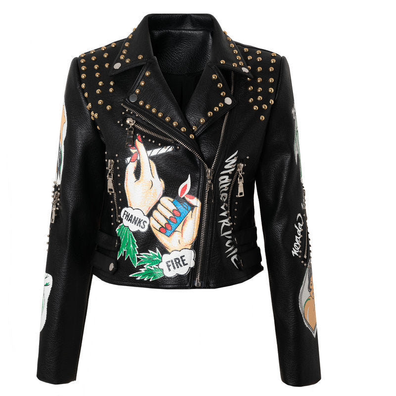 Women Leather Jacket Biker Motorcycle Coat Leather Coat Fashion Special Women's Clothing Short Leather Jacket Women