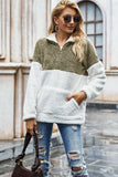 Women Winter Coats Autumn and Winter New Women 'S Clothing Leopard Splicing Pullover Fleece Sweatshirt Baggy Coat