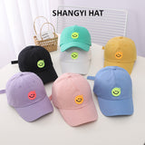 Smiley Face Cap Solid Color Embroidered Smiley Children's Baseball Cap