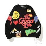 Cpfm Sweatshirt Printed Graffiti Loose round Neck Sweater