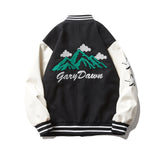 Blue Varsity Jacket Autumn Stitching Towel Embroidery Men's Baseball Uniforms Student Stand Collar Top Flight Suit