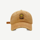 Smiley Face Cap Sun Smiley Face English Embroidered Baseball Cap
