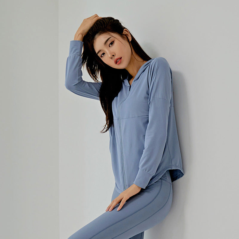 Moisture Wicking Hoodie Long Sleeve Yoga Wear