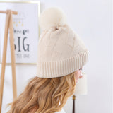 Women Winter Hats Women Winter Woolen Hat Solid Color Warm plus Fluff Knitted Hat