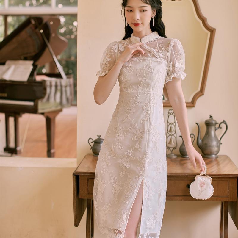 Women Cottagecore Dress Vintage White Dress Summer