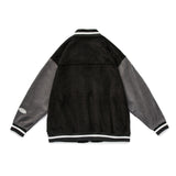Brown Varsity Jacket Fall Color-Blocking Jacket Men's Loose Fashion Hip Hop Letter Printed Baseball Uniform Coat