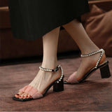 Nude Block Heel Peep Toe Chunky Heel Sandals