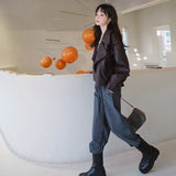 Cute Leather Jacket Autumn Retro Short Coat Loose Biker's Leather Jacket