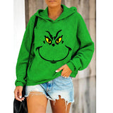 Grinch Hoodie Olive Green Long Sleeve Women's Hoodie Sweatshirt