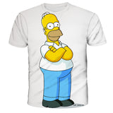 Homer Simpson Shirt Summer Printed Loose Breathable Short Sleeve T-shirt