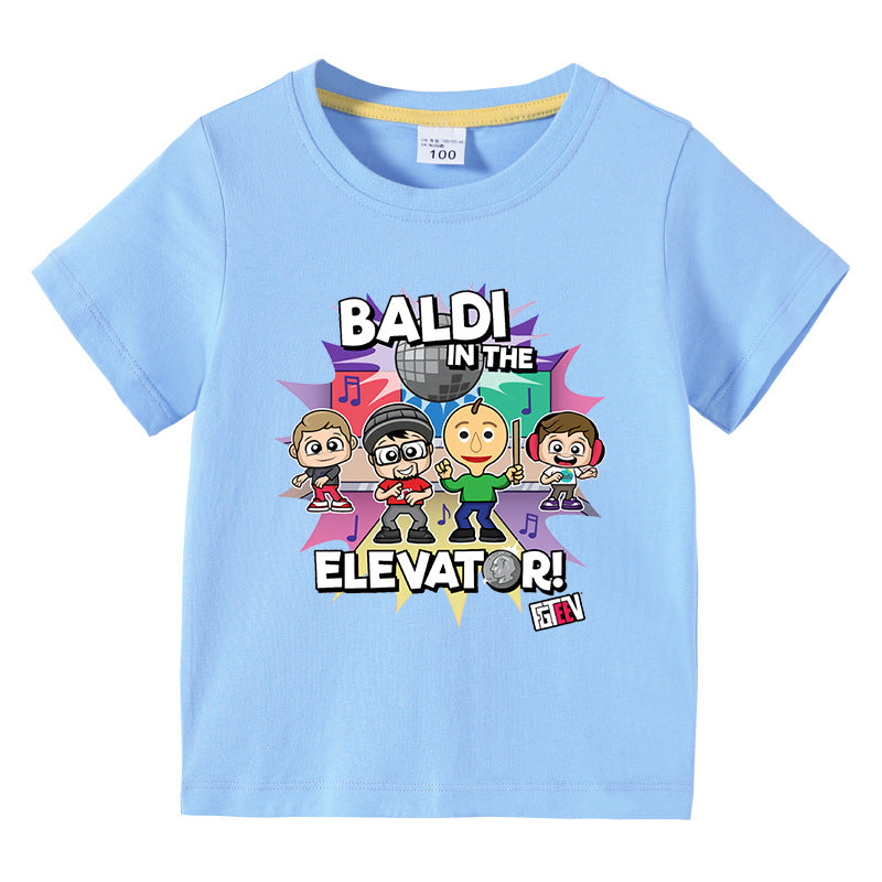 Fgteev T Shirt Children's Summer Short Sleeve Solid Color Half Sleeve Thin T-shirt Top