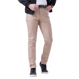 Men Leather Pants Spring/Summer Thin Men's Stretch Slim Fit Leather Pants