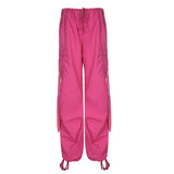 Julia Fox Low Rise Trousers Overalls Hip Hop Wide Leg